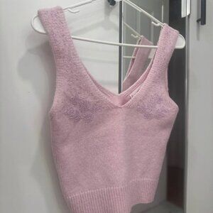 Mango Pink Beaded Knit Tank Top/Vest